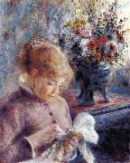 Pierre-Auguste Renoir Feune Femme cousant oil on canvas
